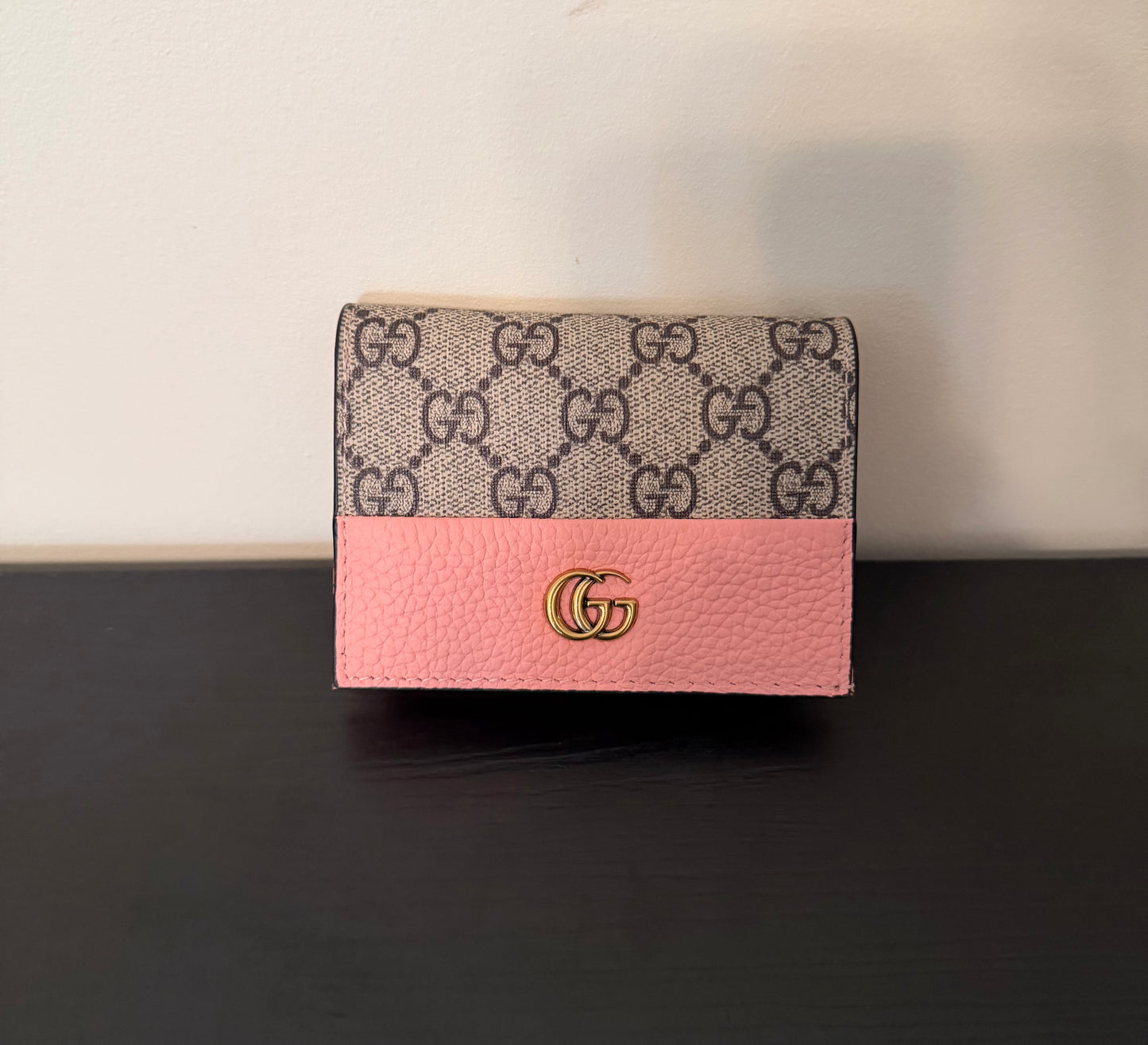 Double G Snap Mini Wallet - Brown/Pink