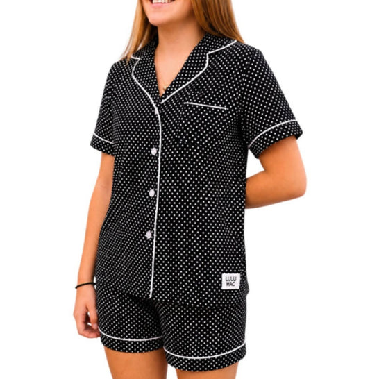 Lulu Mac Black/White Polka Dot Pajama Set