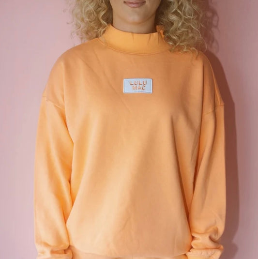 Lulu Mac Orange Long Sleeve Terry Cloth Top