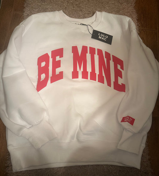 Lulu Mac BE MINE White/Red Puff Sweatshirt - IN STOCK