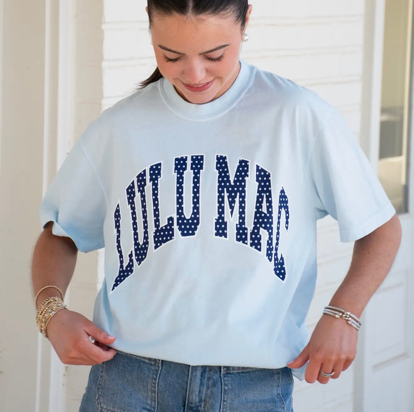 Lulu Mac Polka Dot Chambray Comfort Colors Tee