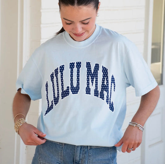 Lulu Mac Polka Dot Chambray Comfort Colors Tee