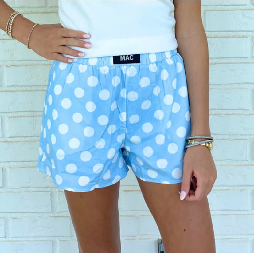 Lulu Mac Light Blue Polka Dot Shorts