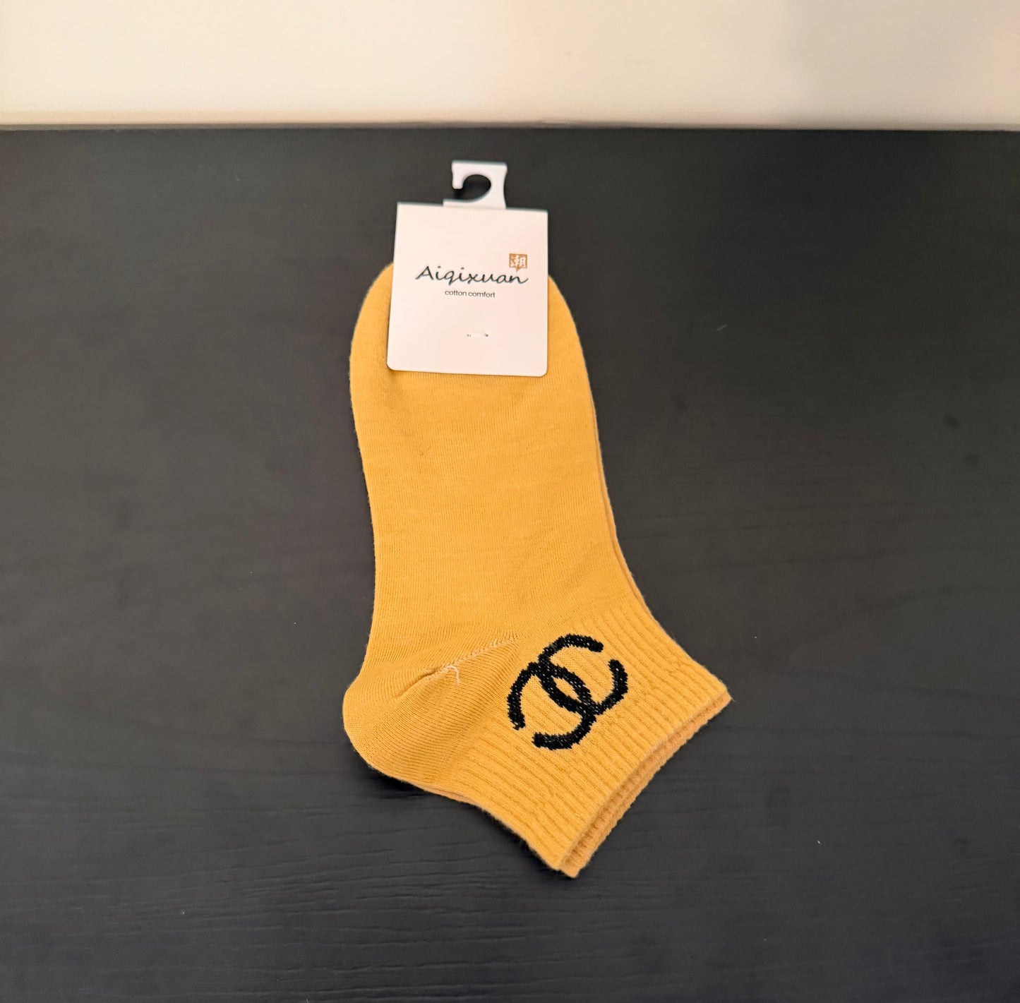 Double C Mustard Yellow Unisex Socks