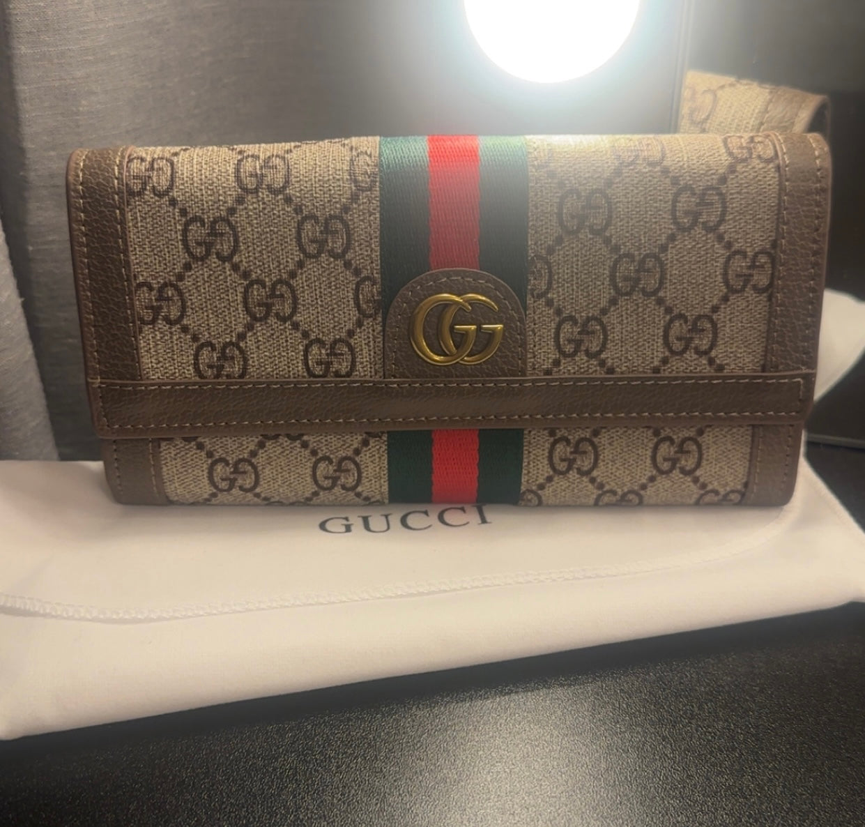 Double G Brown Snap Wallet