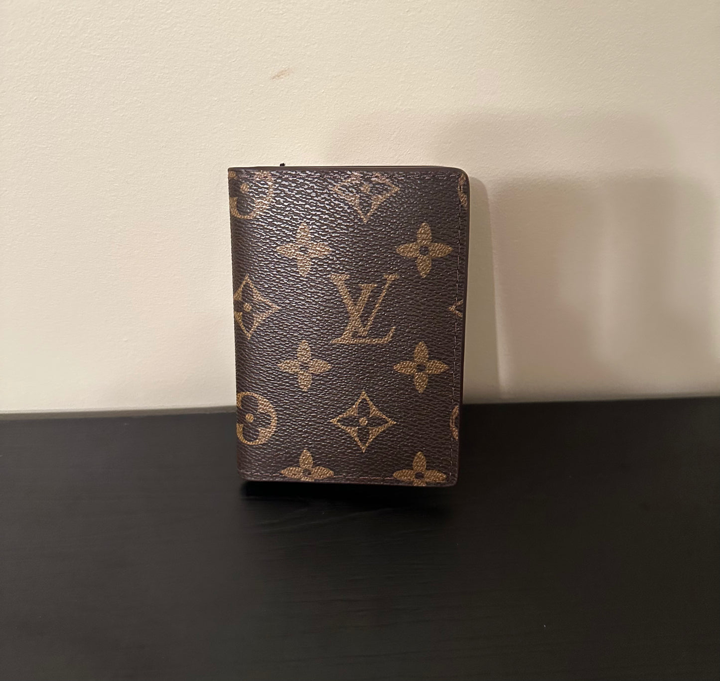 Brown Monogram Mini Card Holder