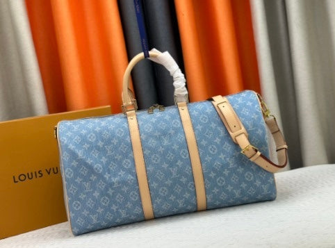 Light Blue Denim Duffle Bag (50cm)