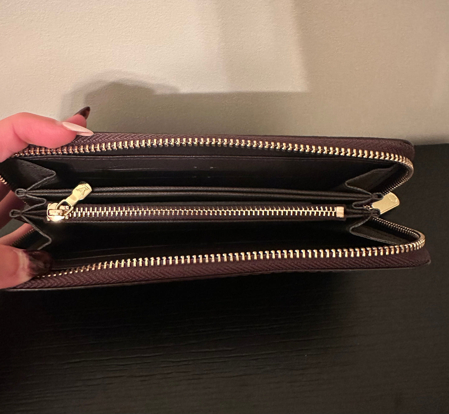 Brown Monogram Zip Wallet