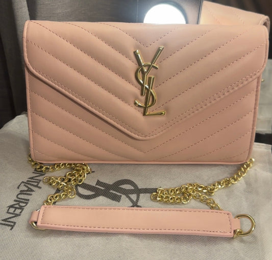 Y $ Pink/Gold Wallet Bag