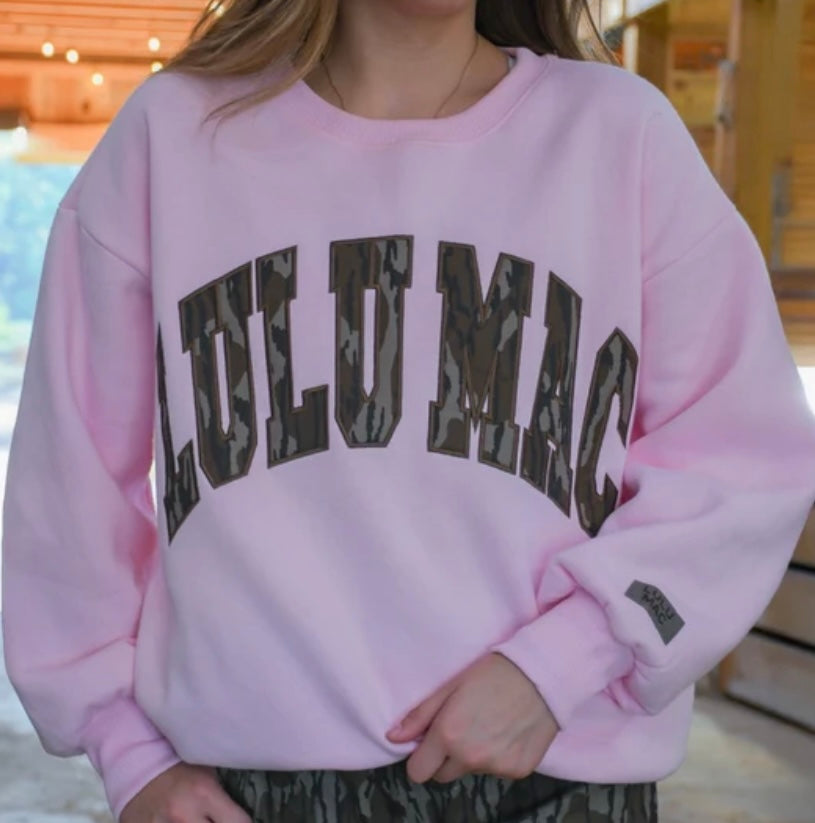 Lulu Mac Light Pink/Mossy Oak Bottomland Sweatshirt