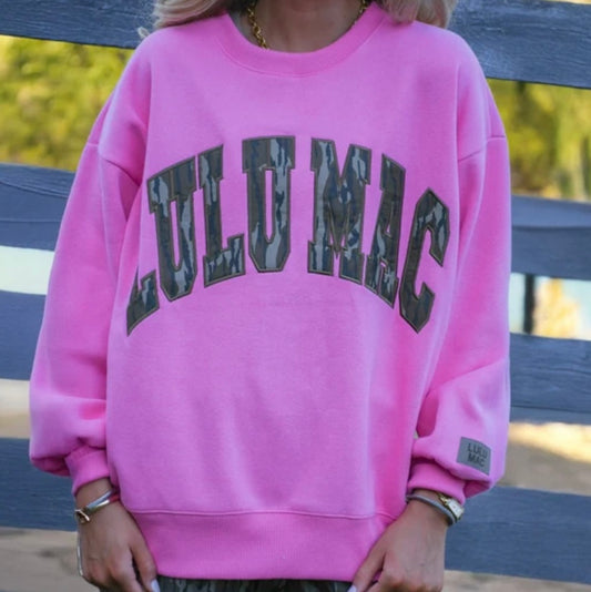 Lulu Mac Bubblegum Pink/Mossy Oak Bottomland Sweatshirt
