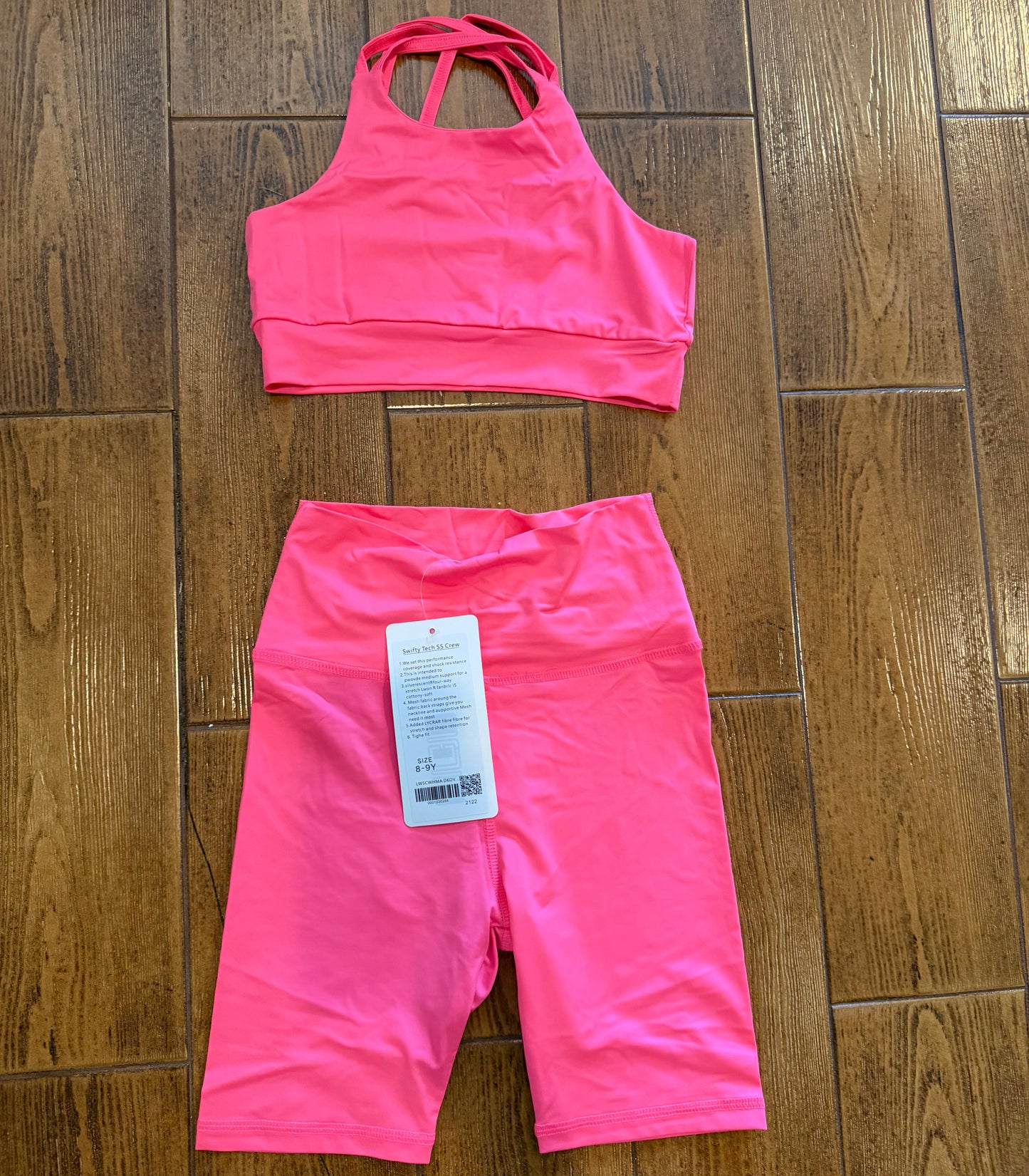 🍋 Kids Bright Pink Tank/Short Athletic Set