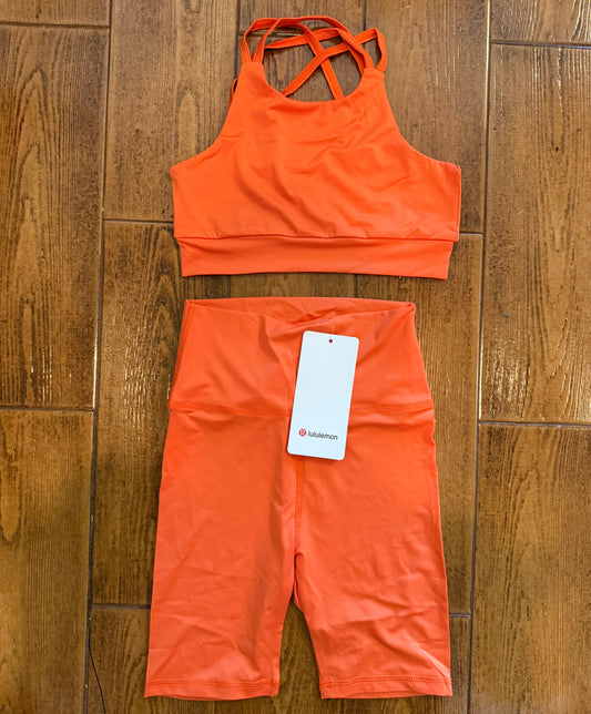 🍋 Kids Orange Ruffle Tank/Skirt Athletic Set