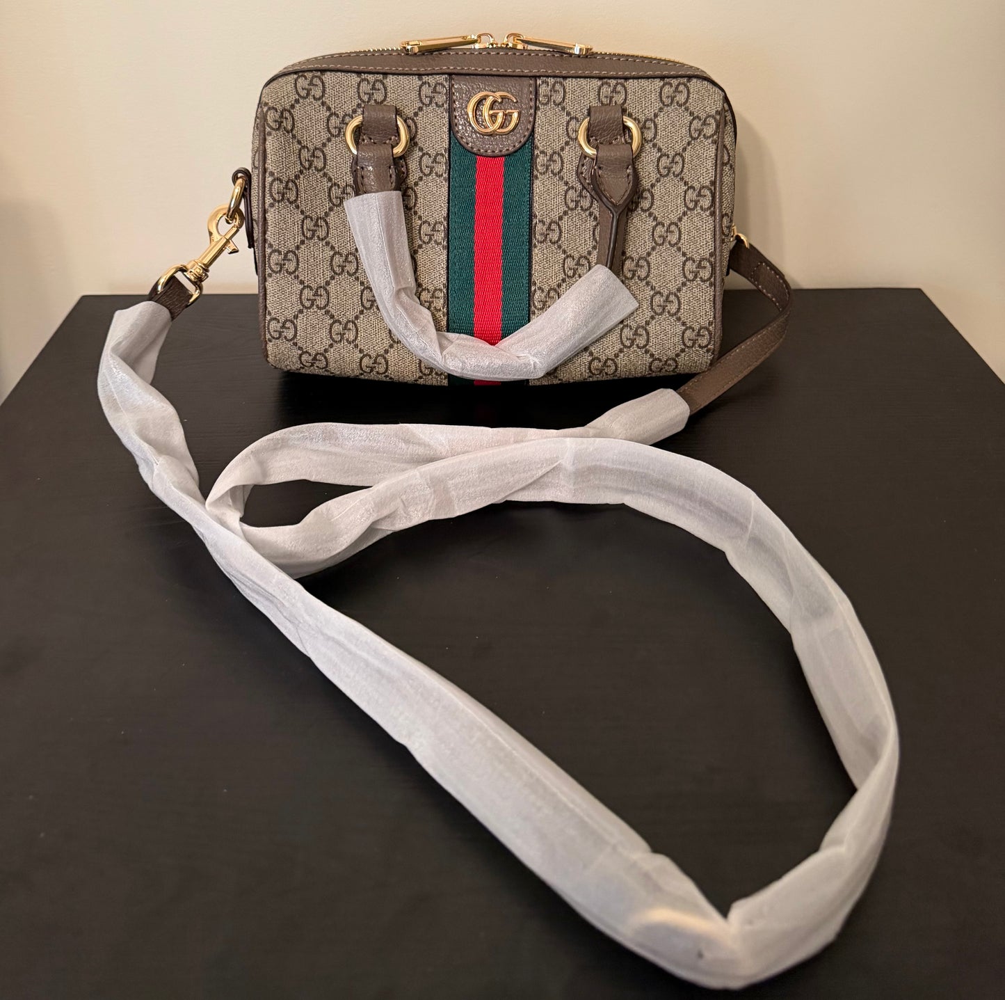 Double G Brown Mini Duffle Bag (20cm)