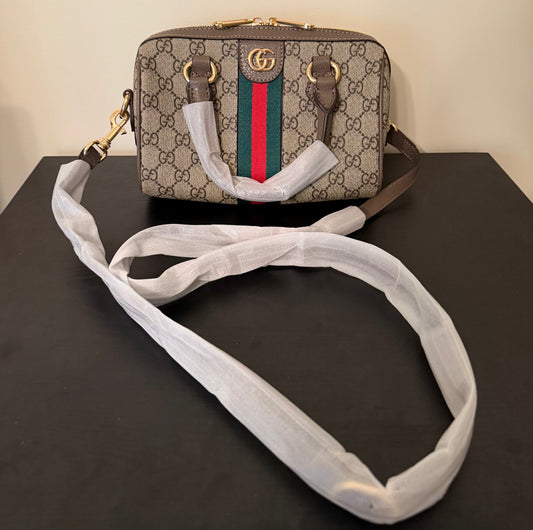 Double G Brown Mini Duffle Bag (20cm)