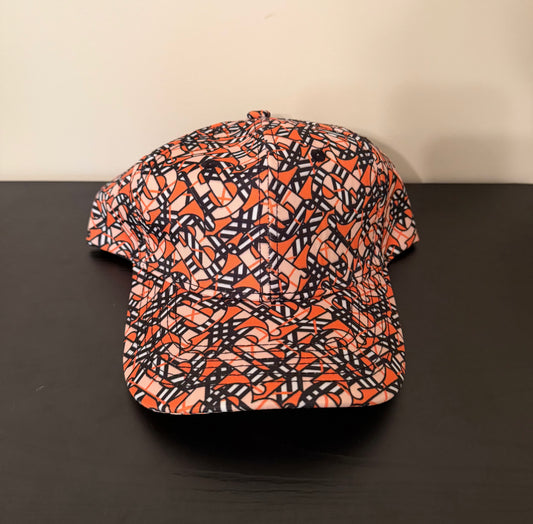 B B Orange Multicolor Baseball Cap