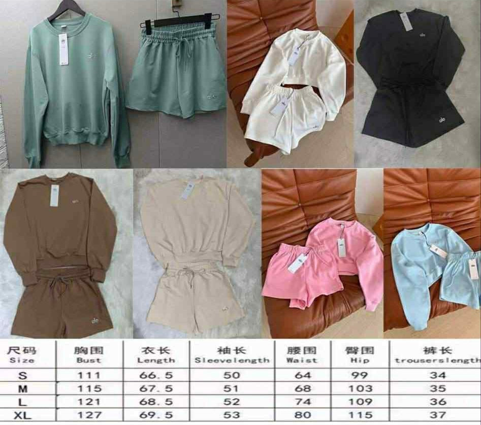 A L O Crewneck/Shorts Sets (NOT OVERSIZED)