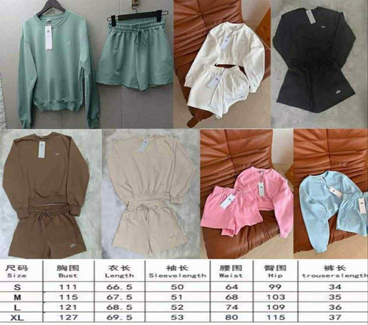 A L O Crewneck/Shorts Sets (NOT OVERSIZED)