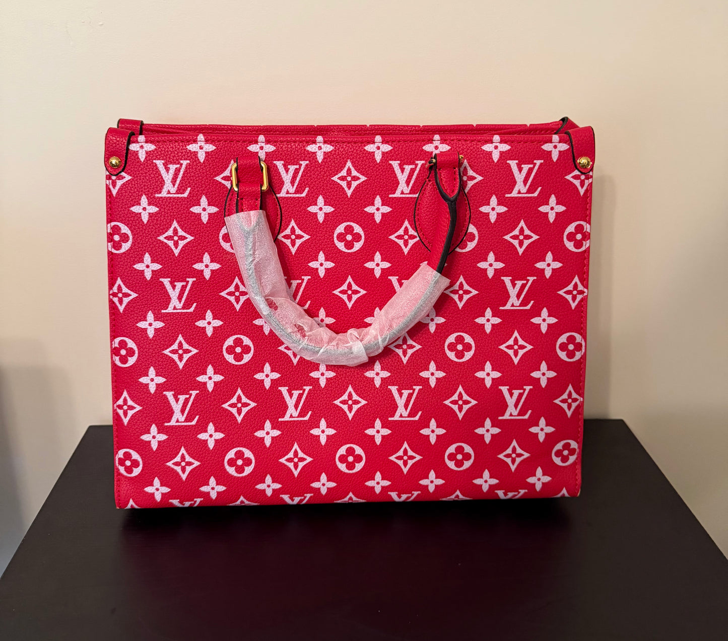 Monogram Large Red/White On the Move Tote