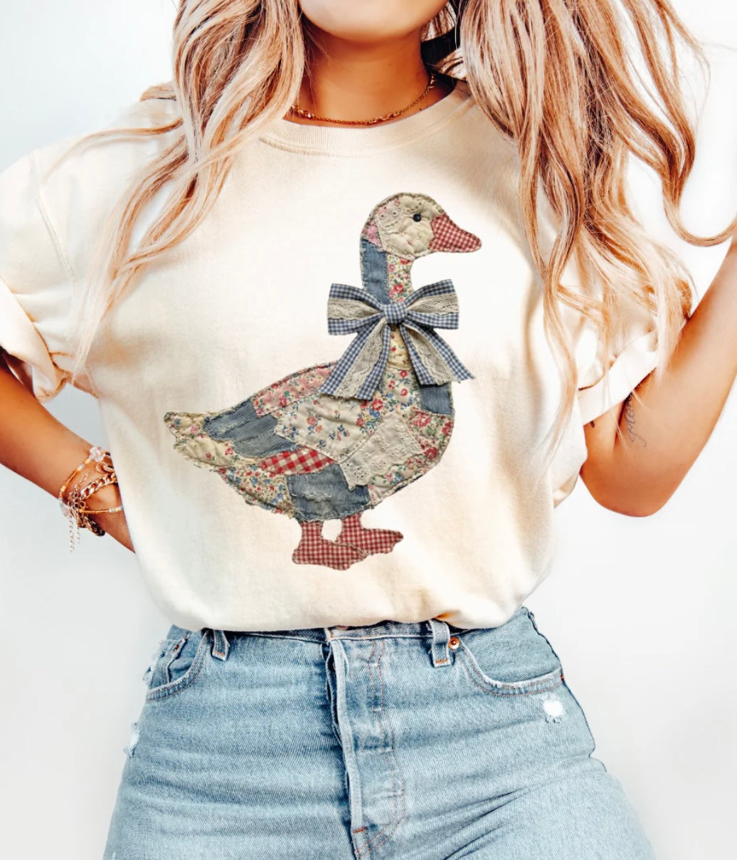 Goose Patchwork Vinyl Graphic Tops