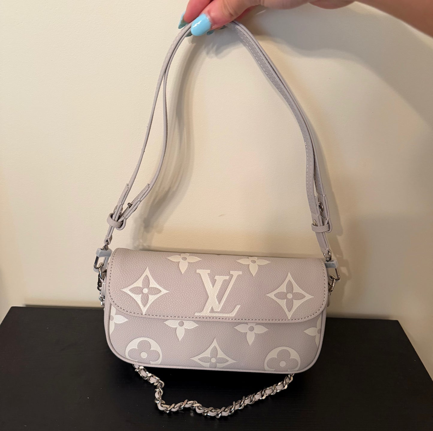 Grey/White Monogram Ivy Flap Bag