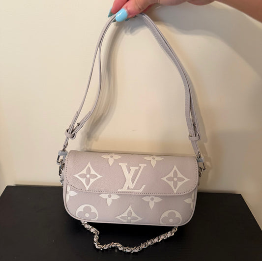 Grey/White Monogram Ivy Flap Bag