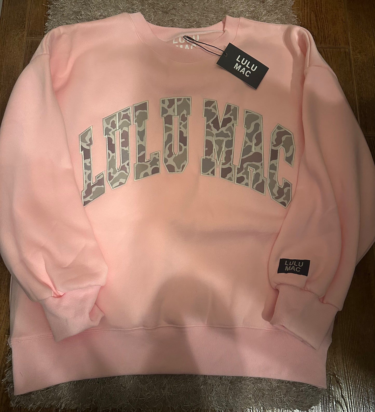 Lulu Mac Light Pink/Camo Sweatshirt - IN STOCK