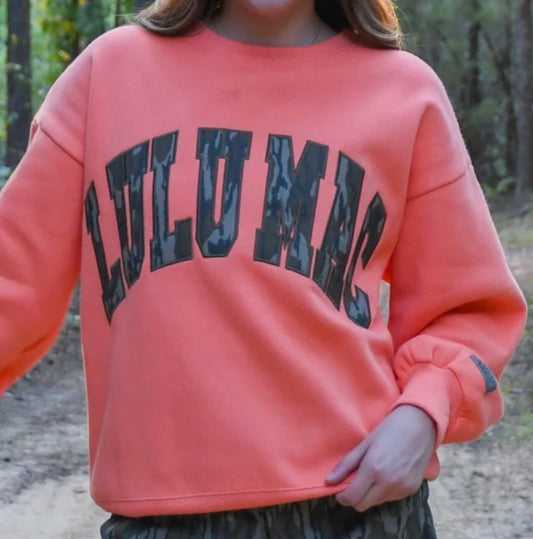Lulu Mac Orange/Mossy Oak Bottomland Sweatshirt