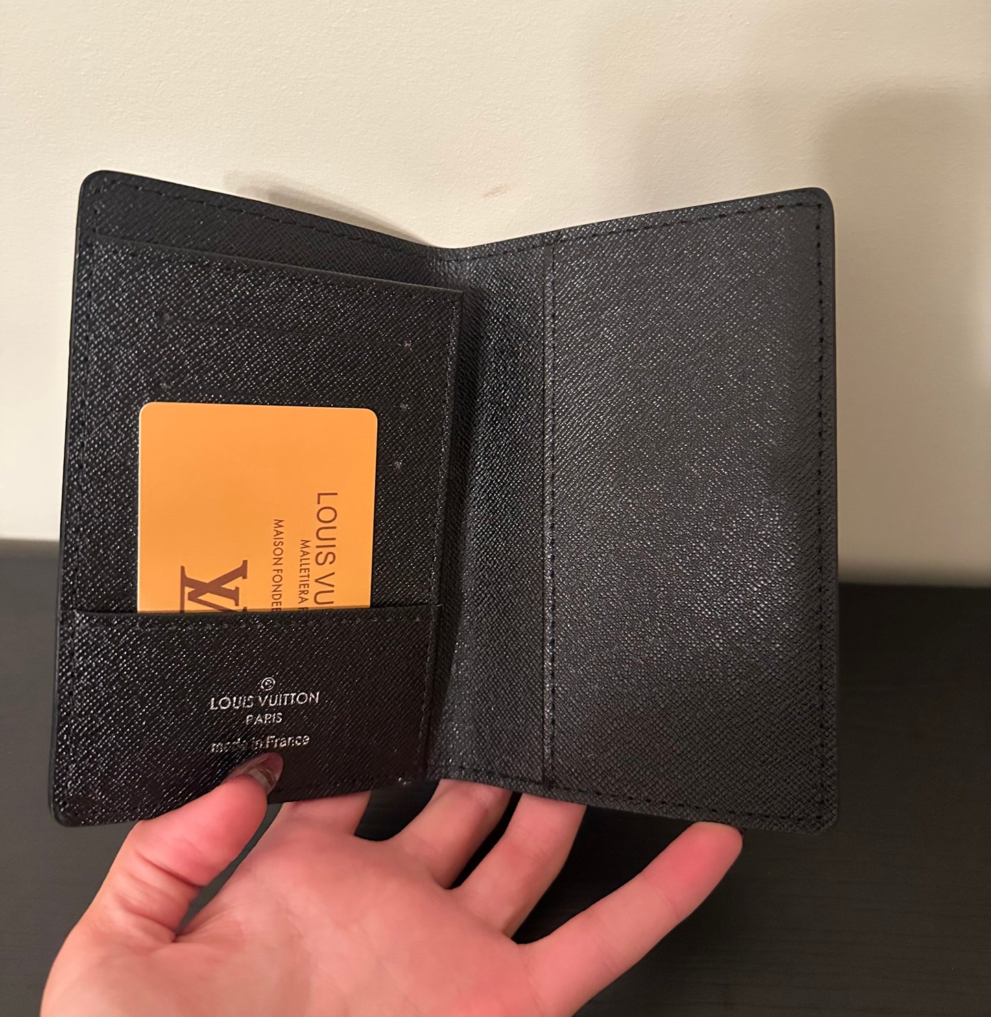 Black Monogram Mini Card Holder