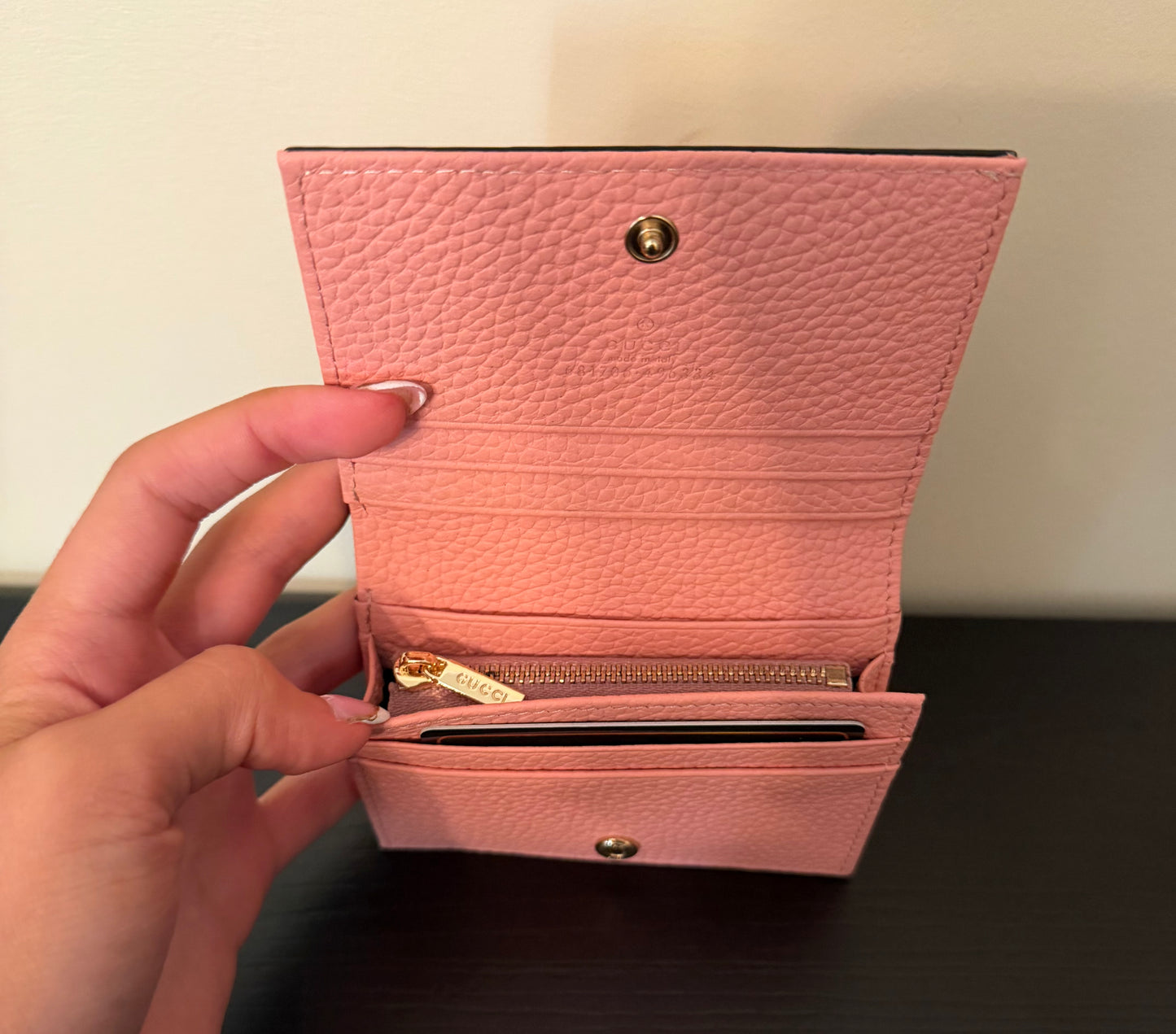 Double G Snap Mini Wallet - Brown/Pink