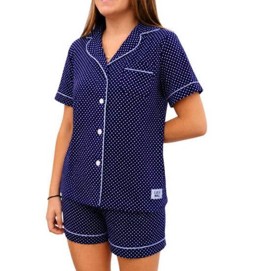 Lulu Mac Navy/Blue Polka Dot Pajama Set
