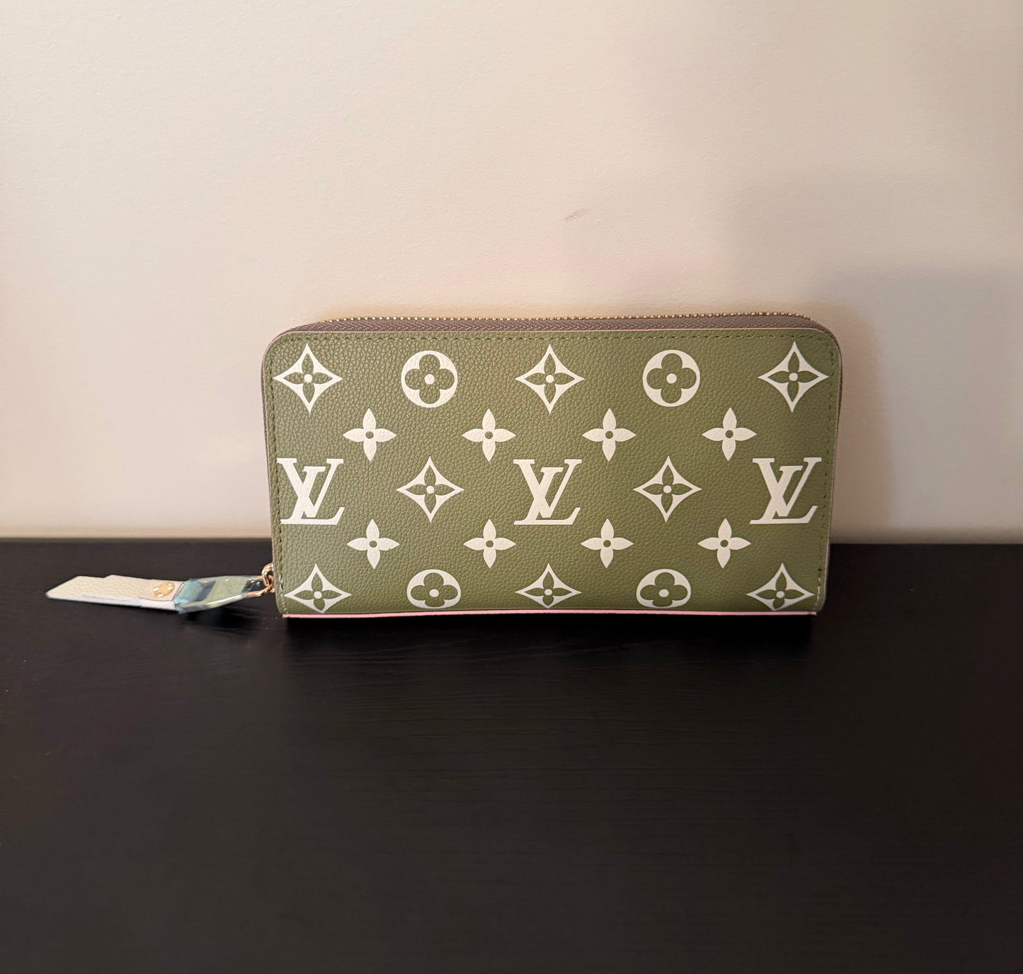 Monogram Pink/Green Zip Wallet - Two Tone