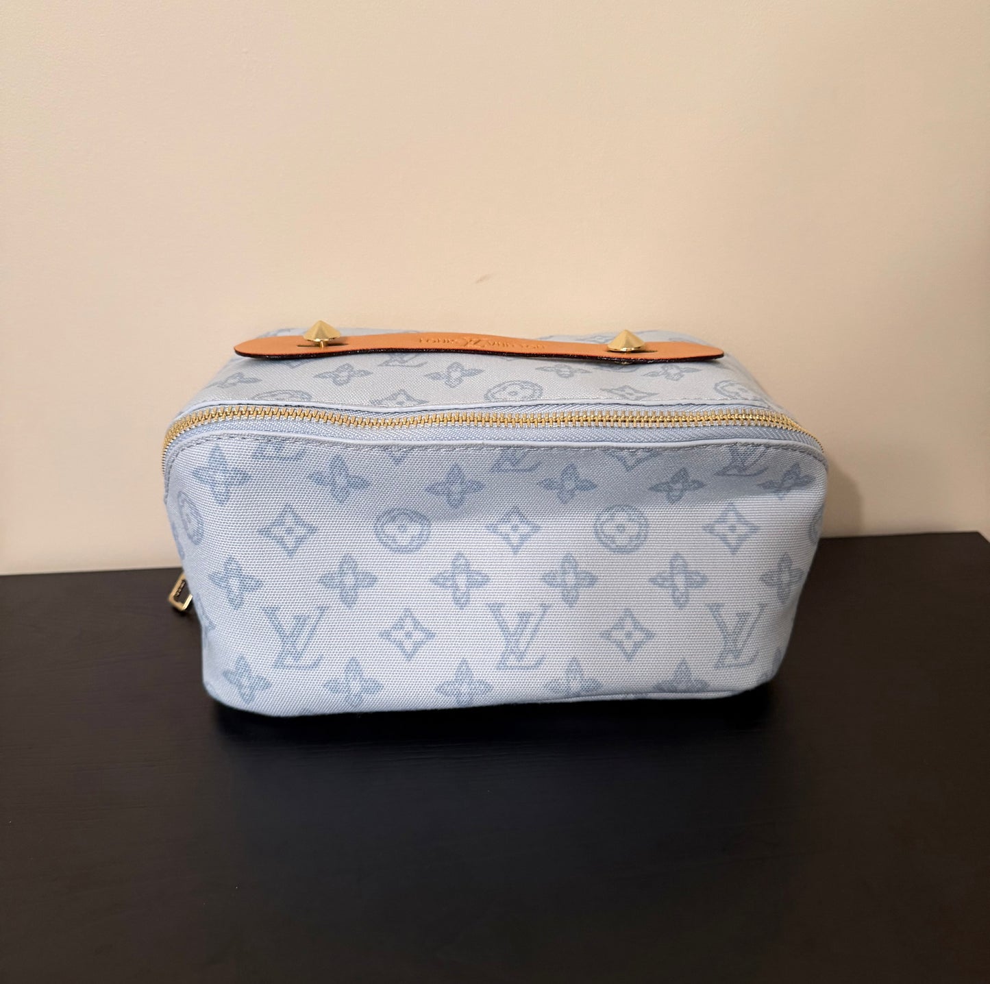 Light Blue Denim Monogram Toiletry Bag