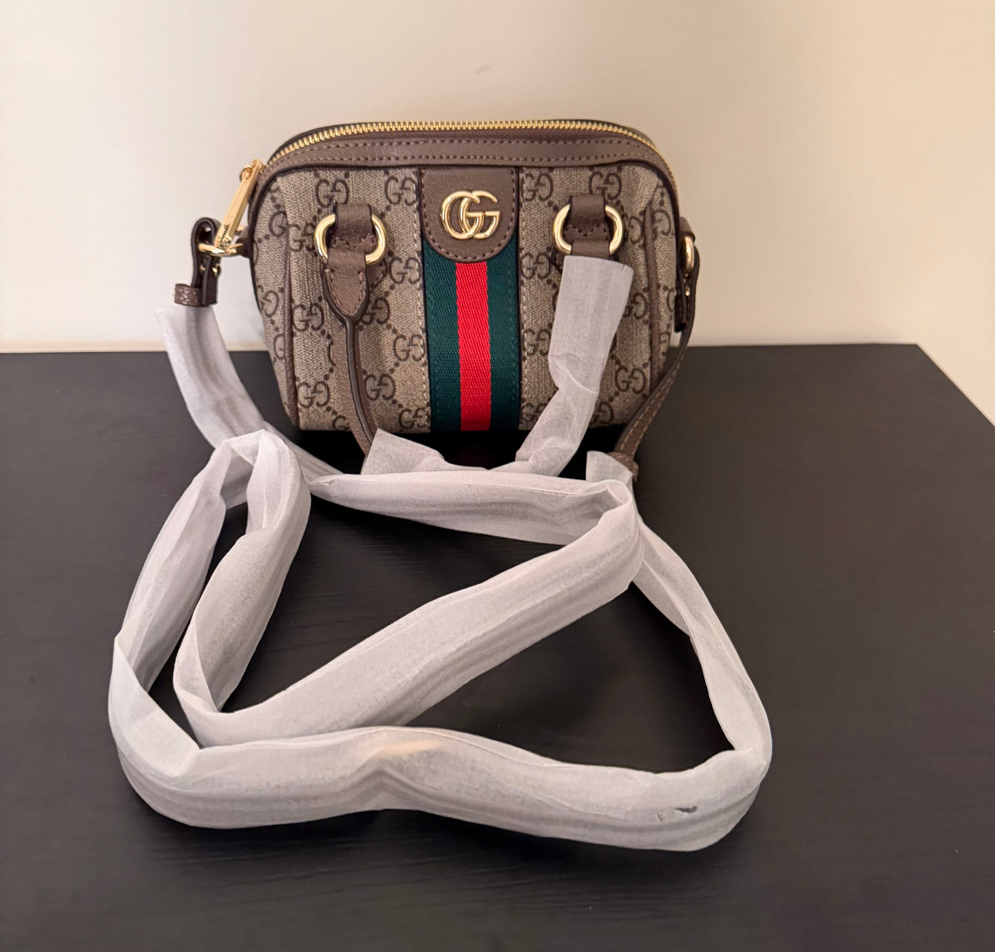 Double G Brown Mini Duffle Bag (16cm)