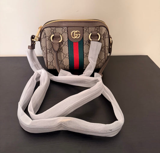 Double G Brown Mini Duffle Bag (16cm)