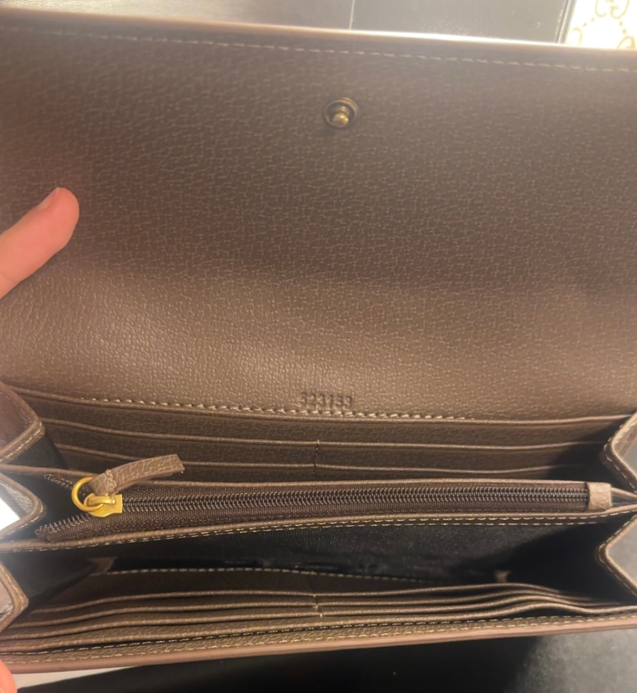 Double G Brown Snap Wallet