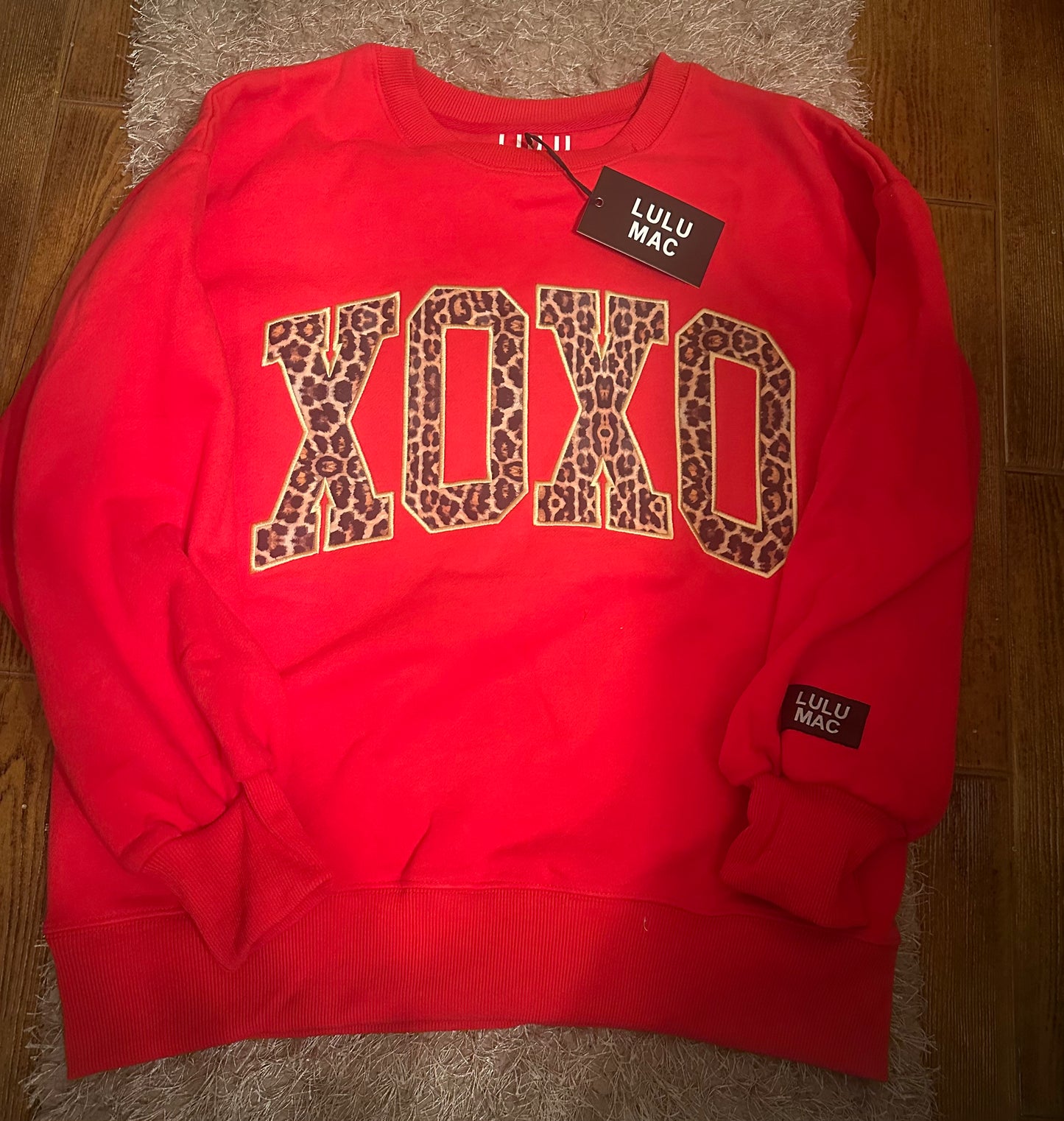 Lulu Mac XOXO Red/Leopard Sweatshirt - IN STOCK