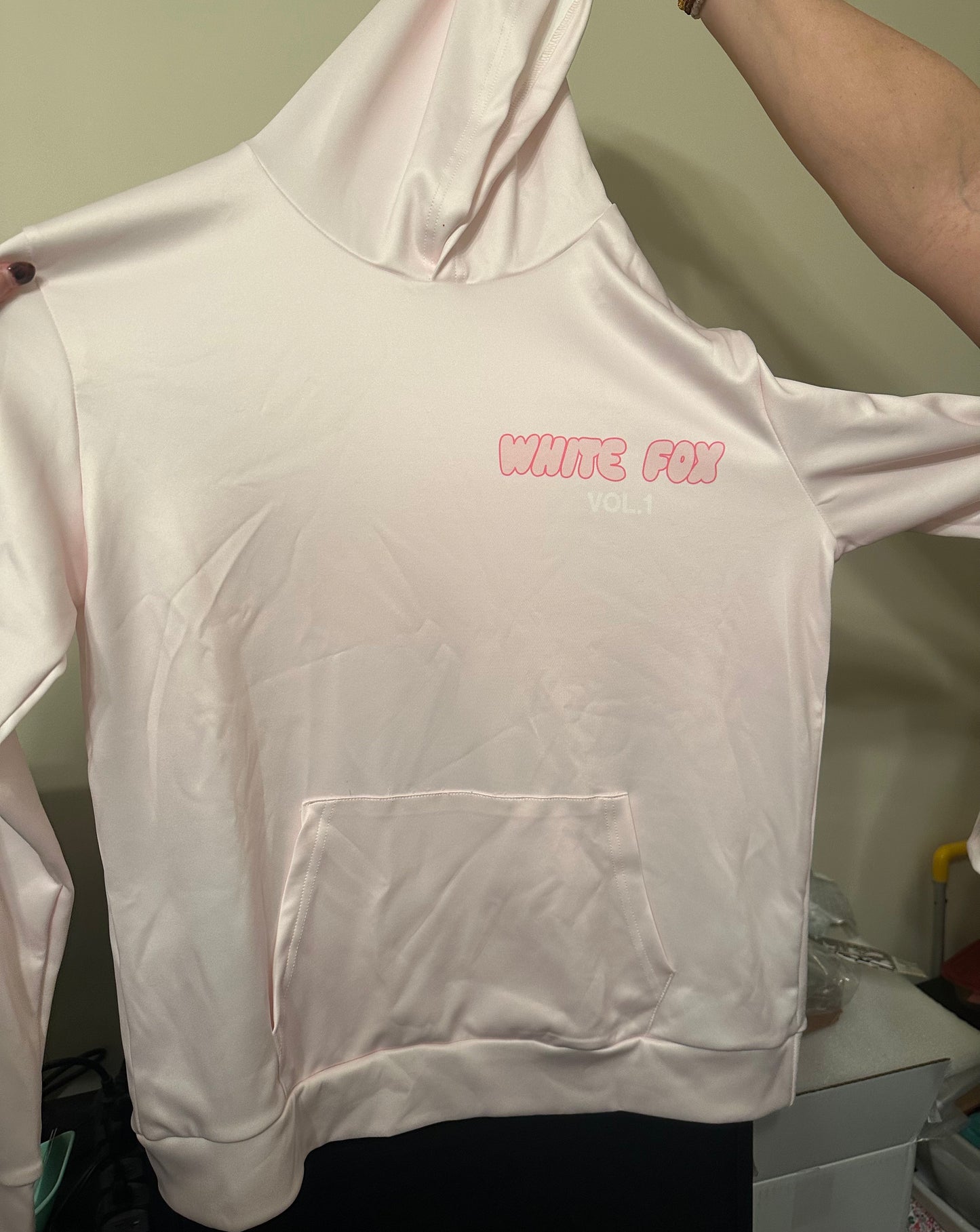 Light Pink White 🦊 Hoodie