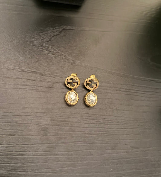 Double G Gold Bling Earrings