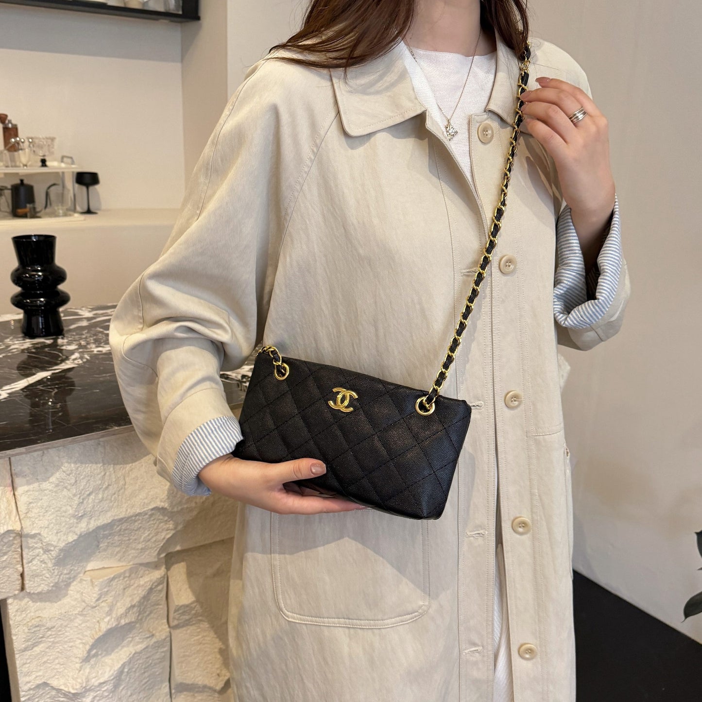 Double C Black Siena Crossbody Bag