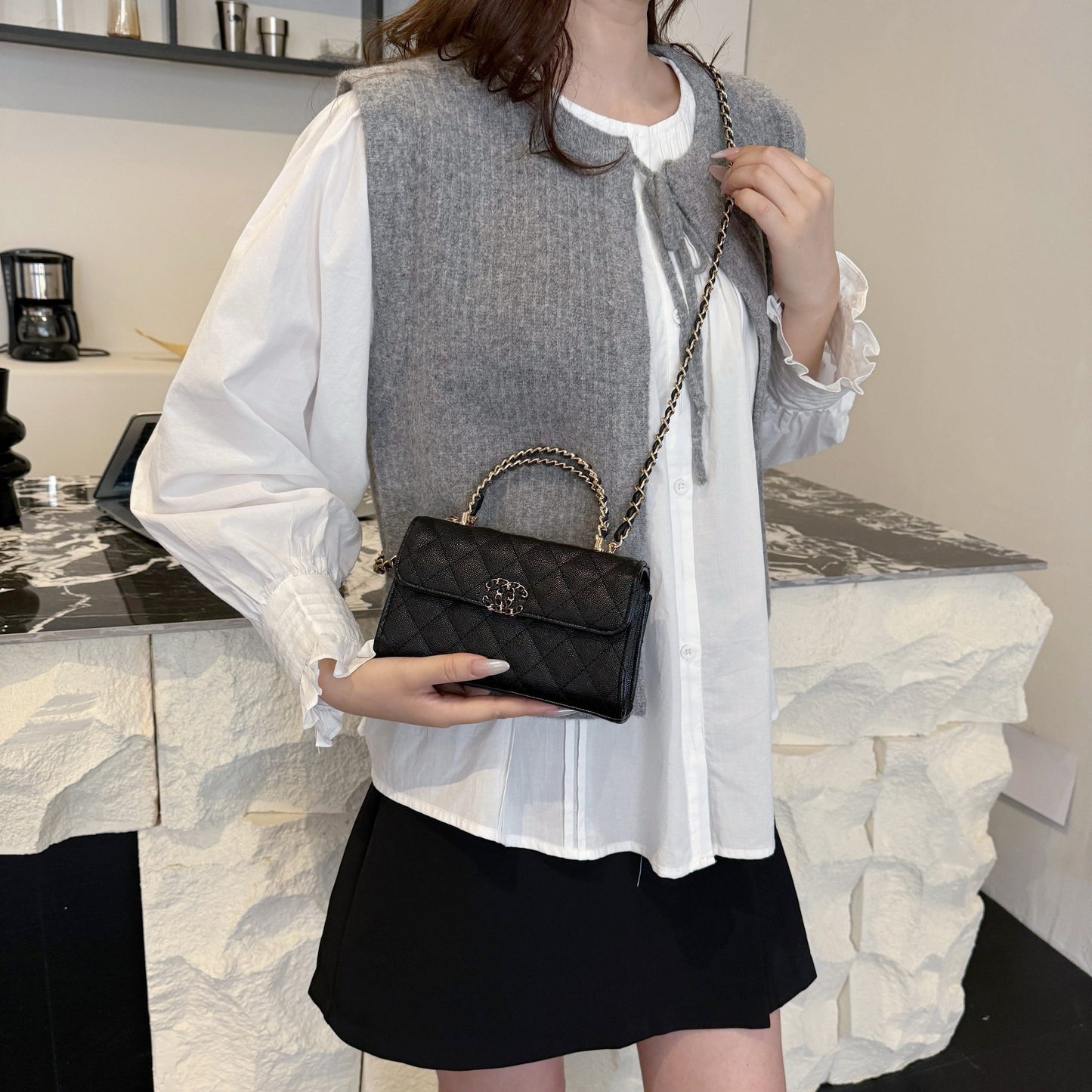 Double C Black Aria Crossbody Bag