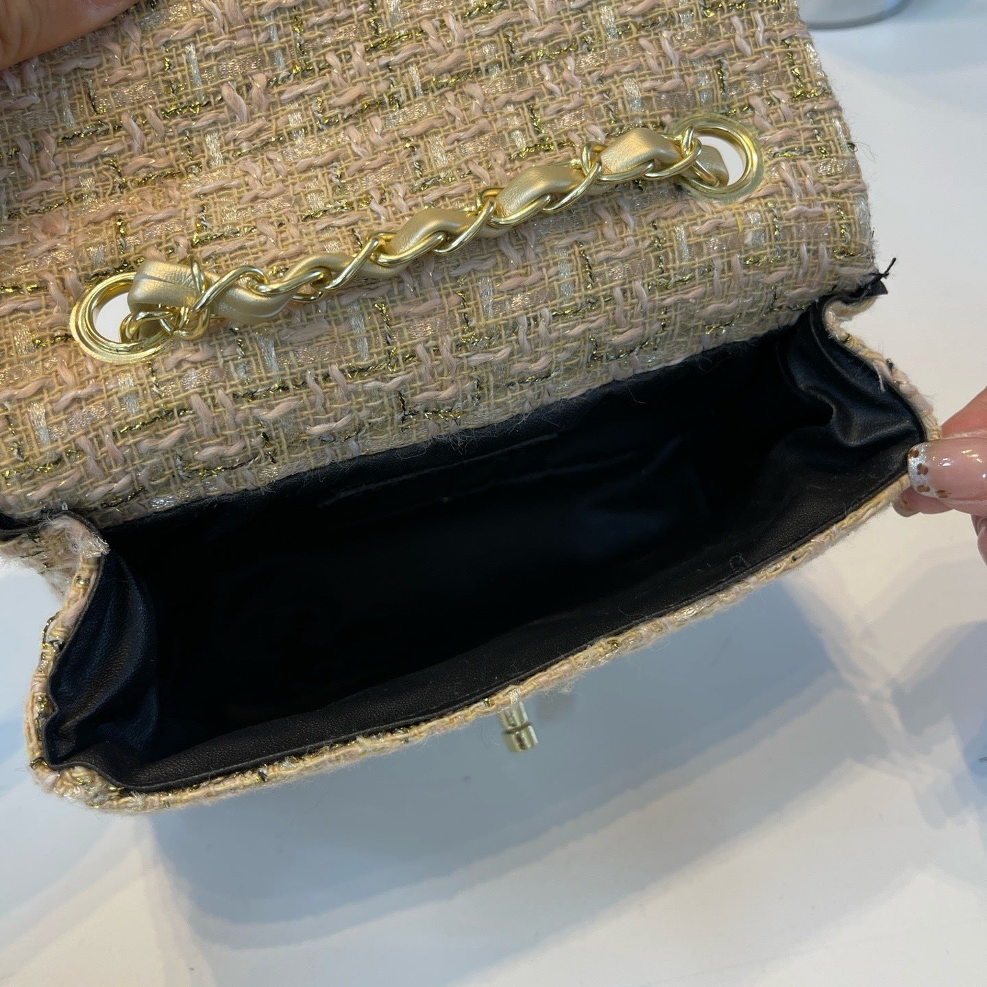 Double C Mini Square Plaid Bags