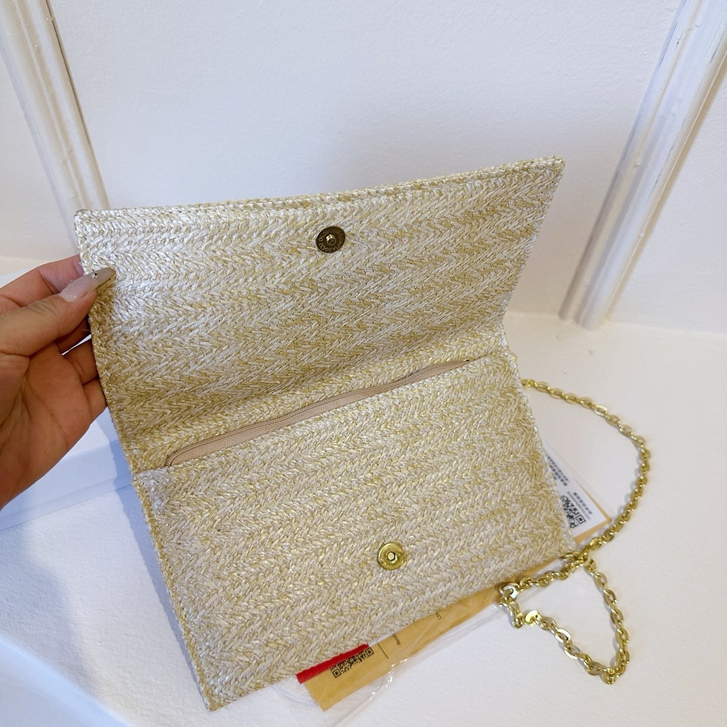 BF - 💿 Tan Woven Crossbody Bag