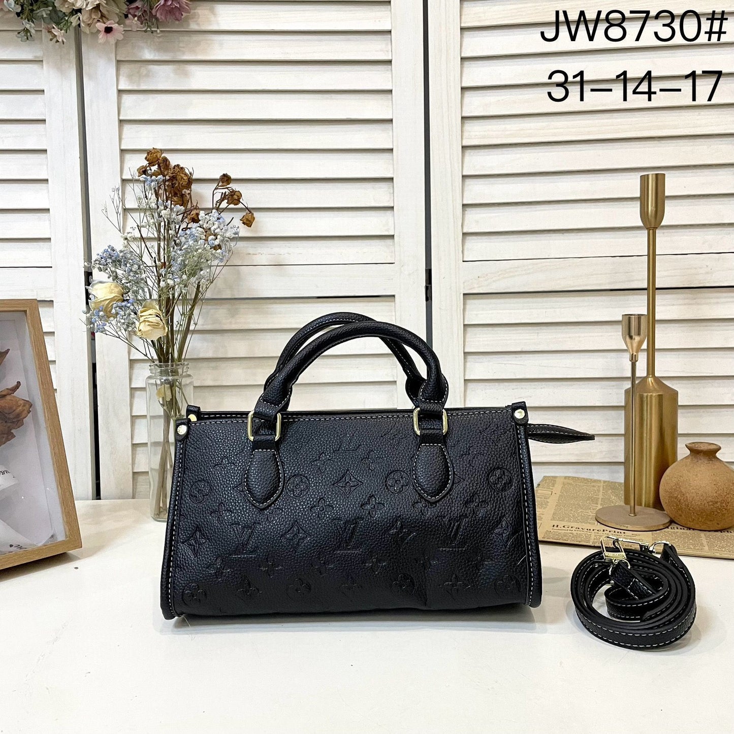 BF - Black Monogram Long Shoulder Bag