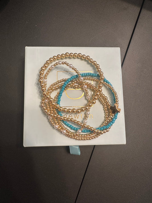 EN152 Blue Bracelet Stack of 6