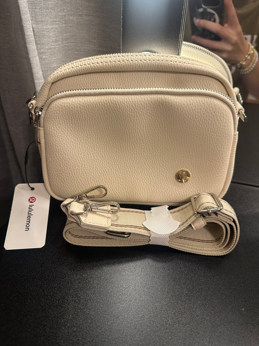 🍋 Cream Double Pouch Crossbody Bag (BOTH Silver & Gold Hardware)