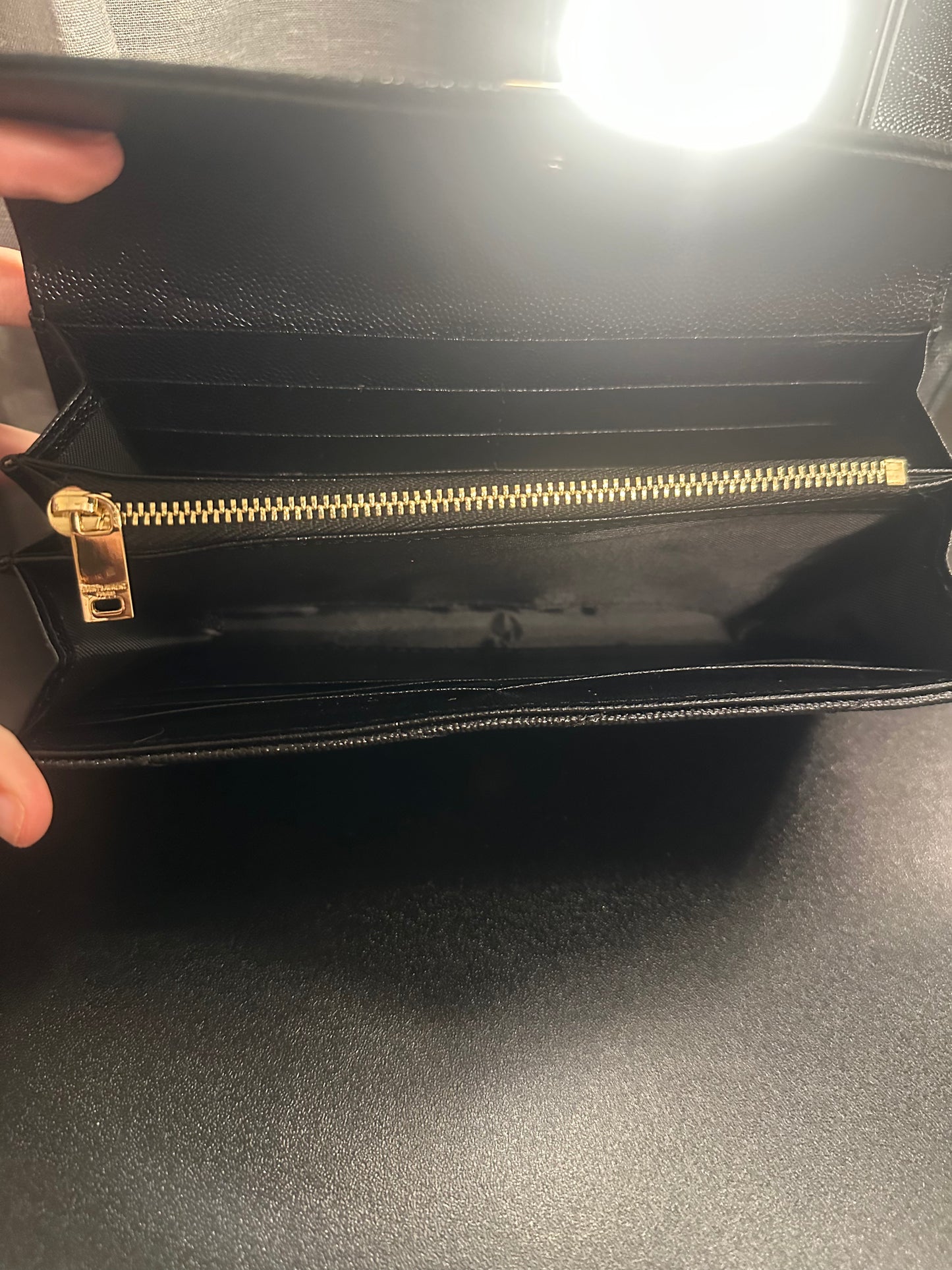 Y $ Black & Gold Snap Wallet