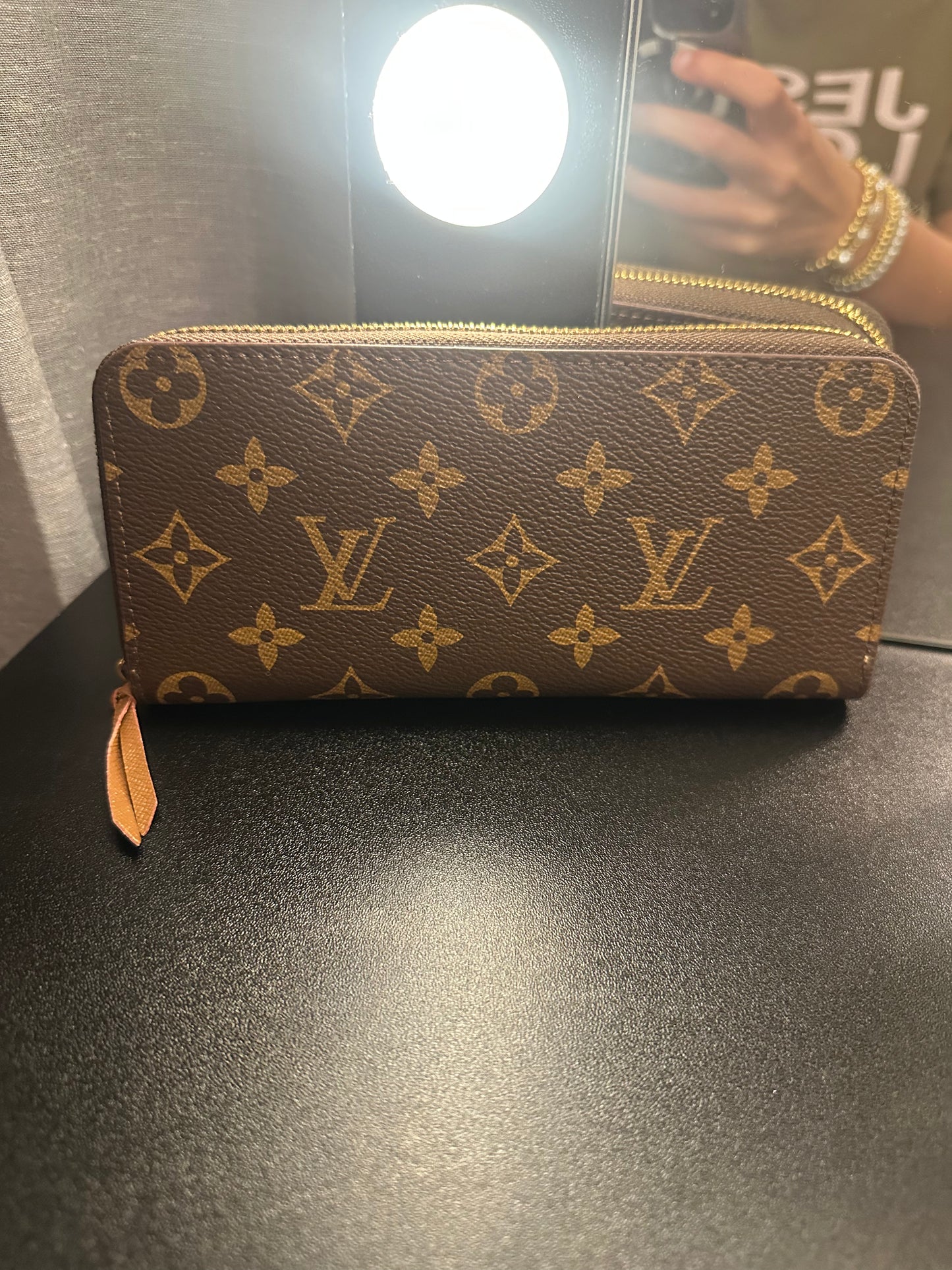 Brown Monogram Zip Wallet (Tassel Pull)