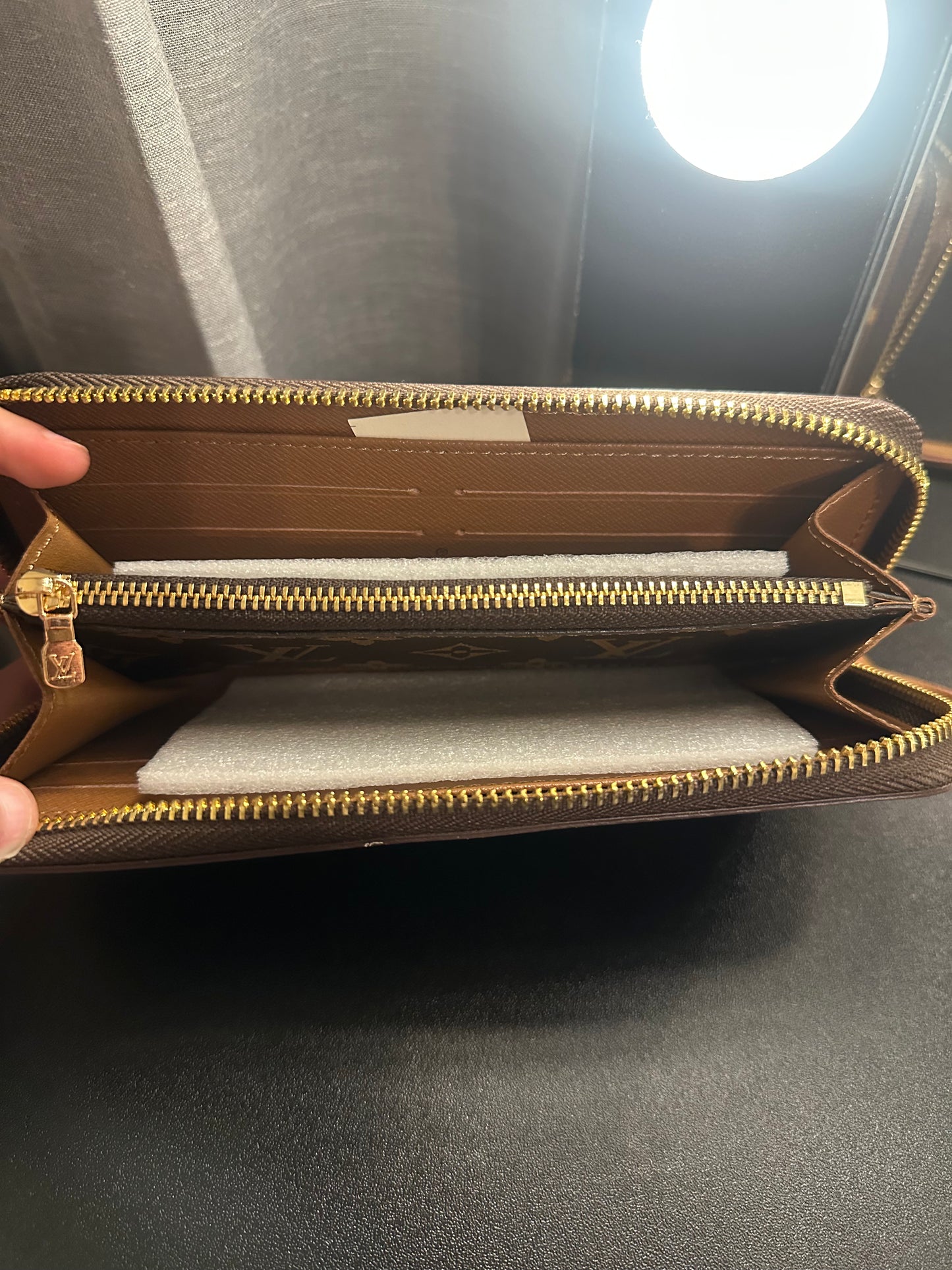 Brown Monogram Zip Wallet (Tassel Pull)