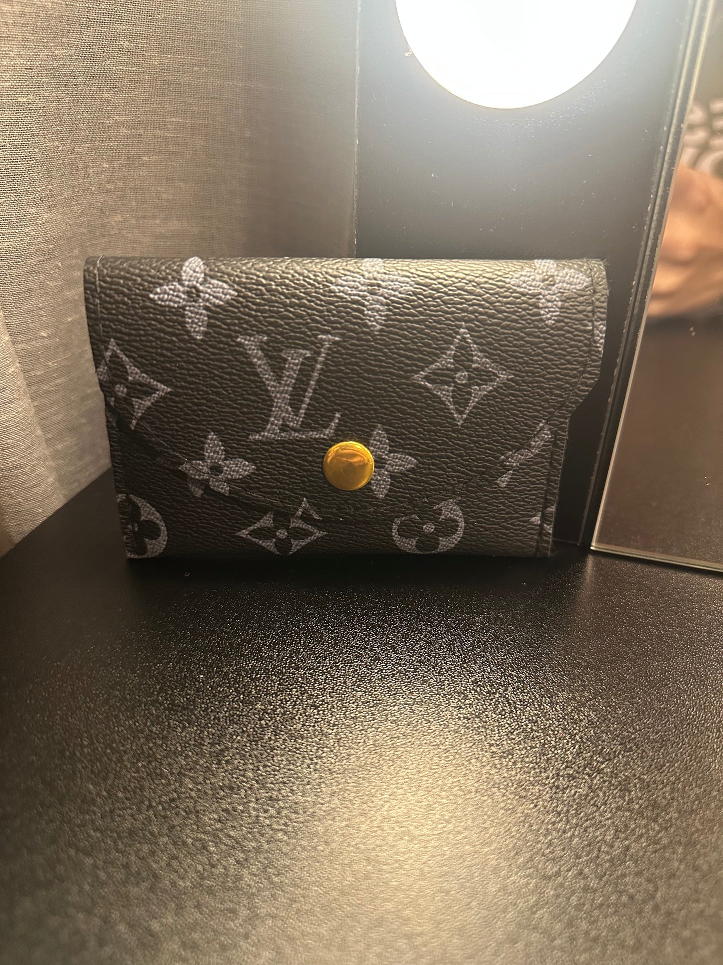 Black/Grey Monogram Snap Pouch